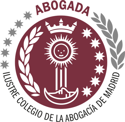 Sello de abogada colegiada del Ilustre Colegio de la Abogacía de Madrid (ICAM)
